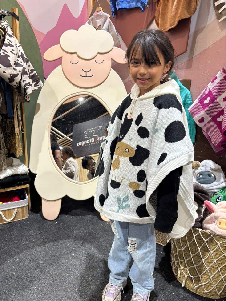 Ruana vaca Lola blanca