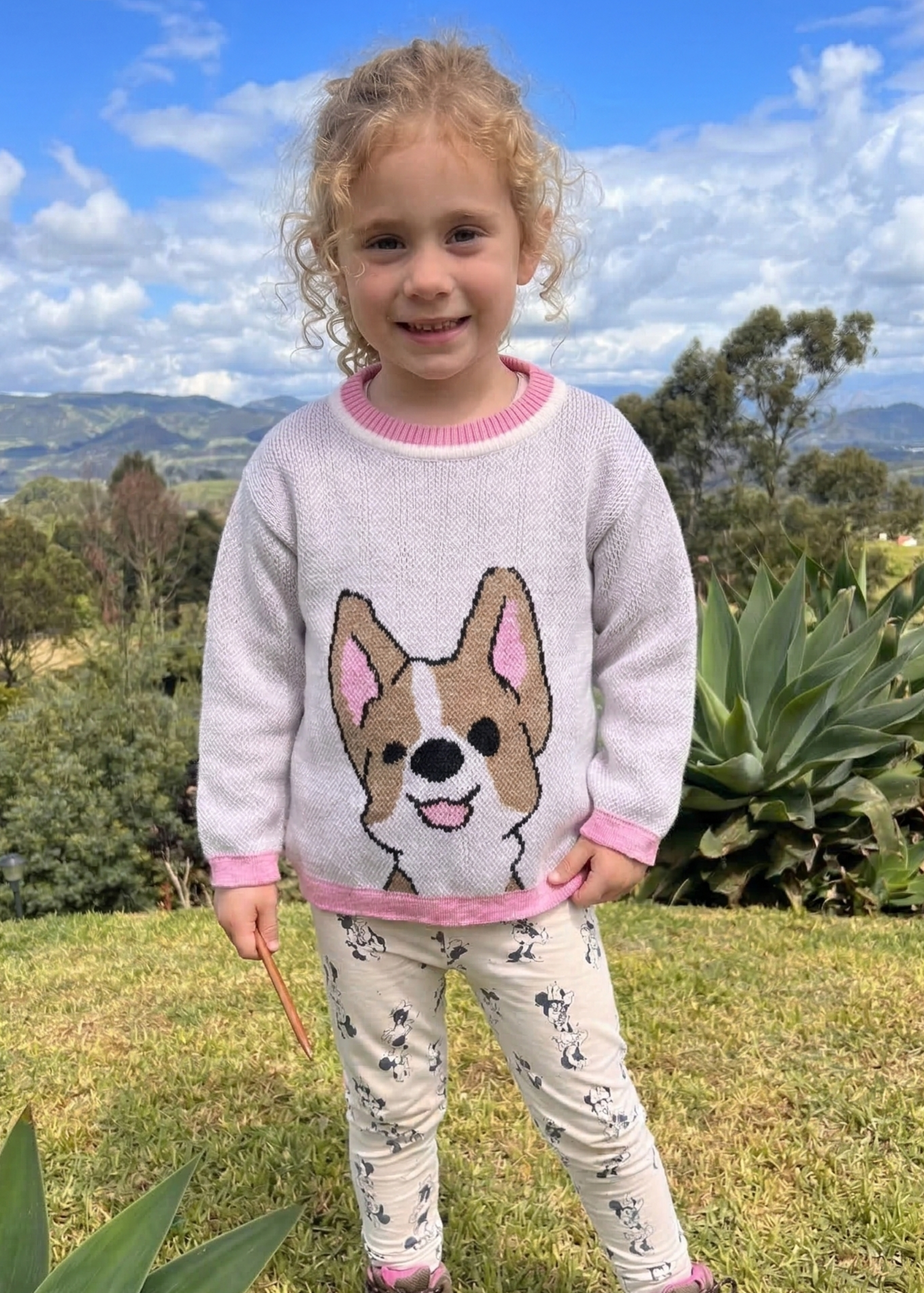 Saco tejido perrito niña