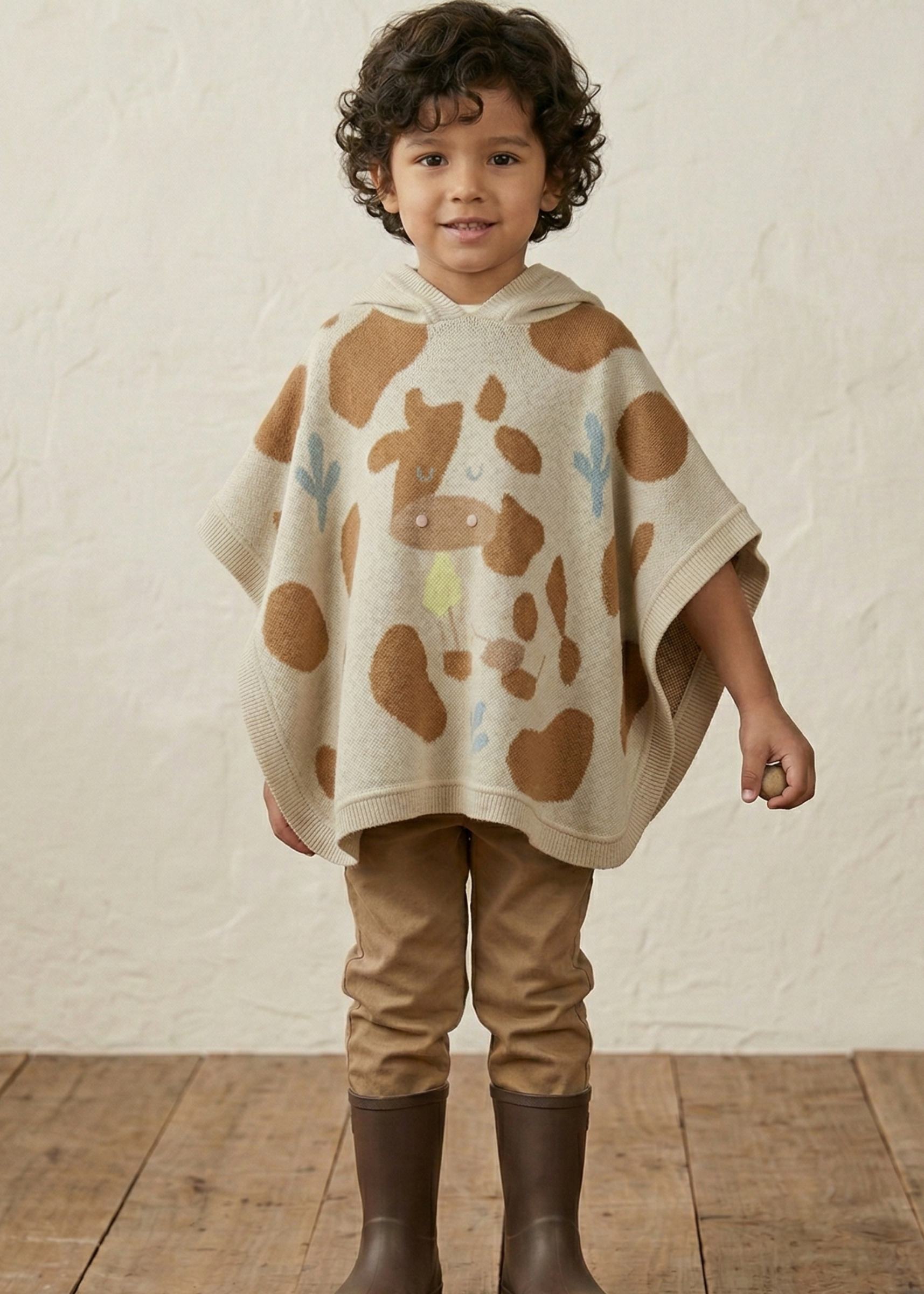Ruana vaca lola Beige